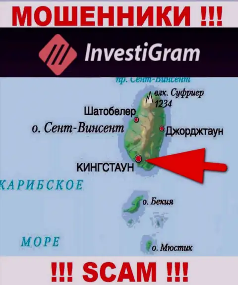 На своем ресурсе InvestiGram указали, что зарегистрированы они на территории - Kingstown, St. Vincent and the Grenadines