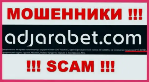 AdjaraBet показали на веб-сервисе номер лицензии, однако ее наличие обворовывать до последней копейки лохов не мешает