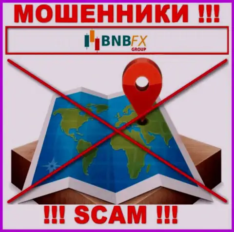 На ресурсе BNB-FX Com отсутствует информация касательно юрисдикции этой компании