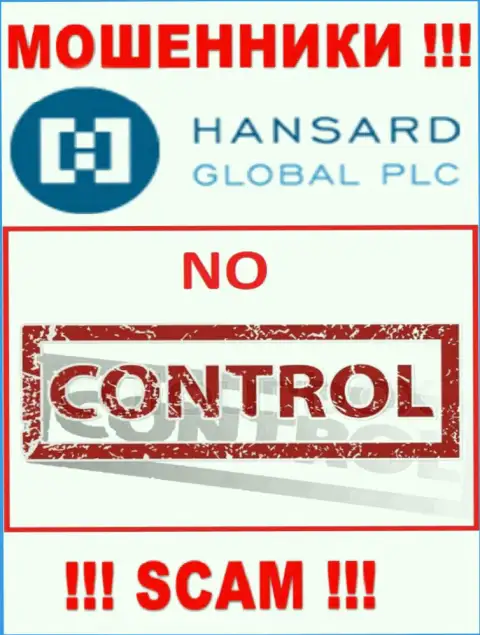 На сайте обманщиков Хансард нет ни единого слова о регуляторе компании