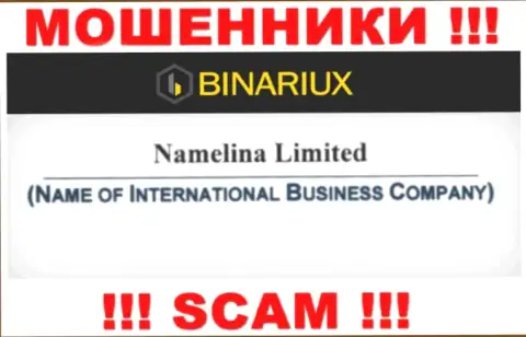 Binariux - это жулики, а руководит ими Namelina Limited