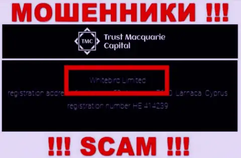 На официальном сайте TrustMacquarie Capital говорится, что указанной конторой управляет Whitebird Limited