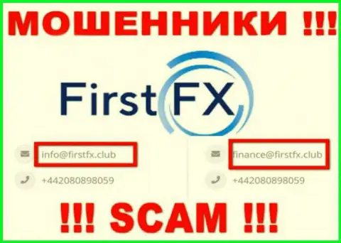 Не отправляйте письмо на адрес электронной почты FirstFX - это интернет мошенники, которые воруют финансовые средства лохов