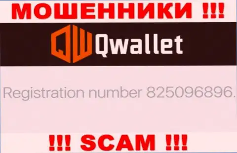 Компания Q Wallet засветила свой рег. номер у себя на официальном сайте - 825096896