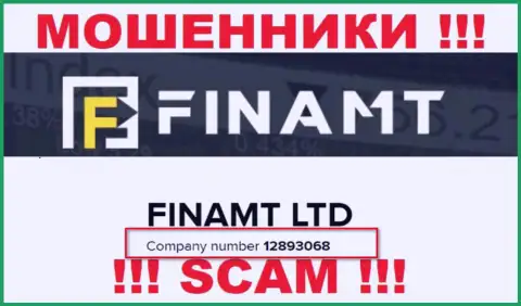 Finamt Com еще один разводняк !!! Номер регистрации указанного лохотрона: 12893068