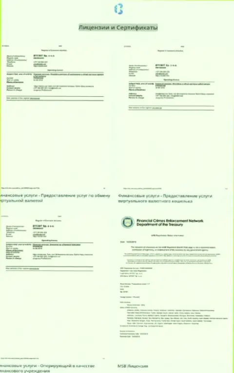 Лицензии и сертификаты, которые имеет компания BTCBit