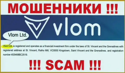 Юр лицо, которое владеет internet-мошенниками Влом - Vlom Ltd