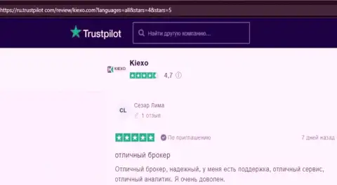 Комменты посетителей сети интернет об условиях спекулирования брокерской компании Киексо ЛЛК на сервисе Trustpilot Com