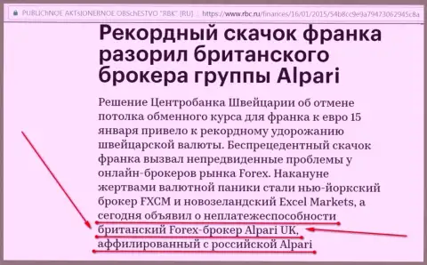 Alpari Limited - это жулики, которые объявили свою forex компанию банкротом
